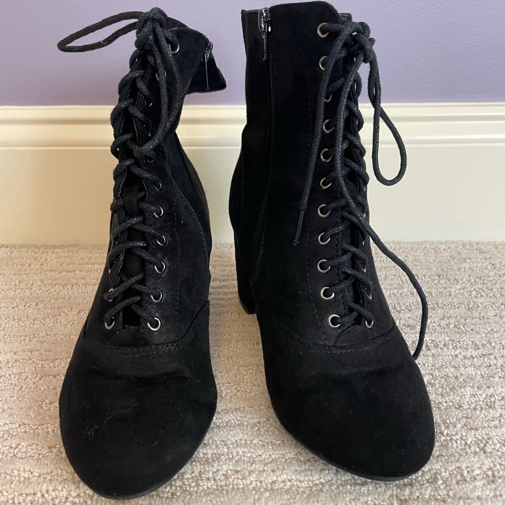 Black Lace Up Booties